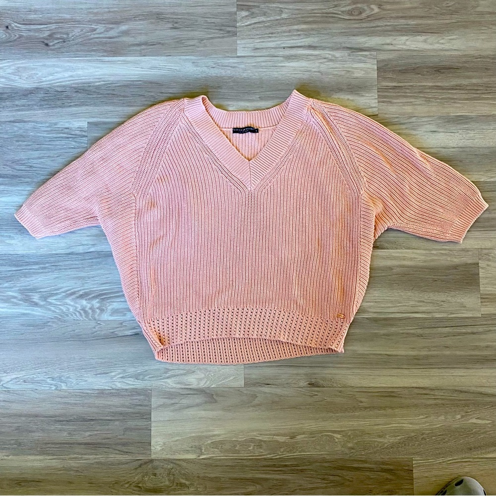 Riverwood 3/4 sleeve knit sweater// light pink/nude // women’s sz Small